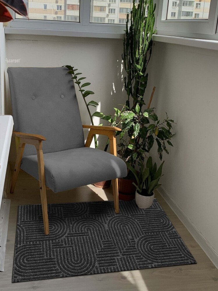 Коврик icarpet ЛАБИРИНТ с тиснением 50х100 чёрный гранит 03 S