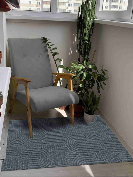 Коврик icarpet ЛАБИРИНТ с тиснением 67х120 серый 01 S