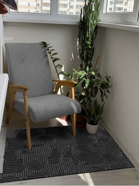 Коврик icarpet ЛАБИРИНТ с тиснением 67х120 чёрный гранит 03 S