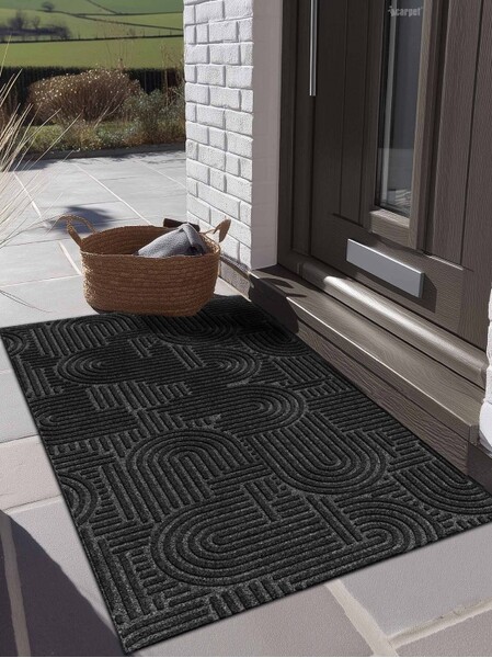 Коврик icarpet ЛАБИРИНТ с тиснением 67х120 чёрный гранит 03 S
