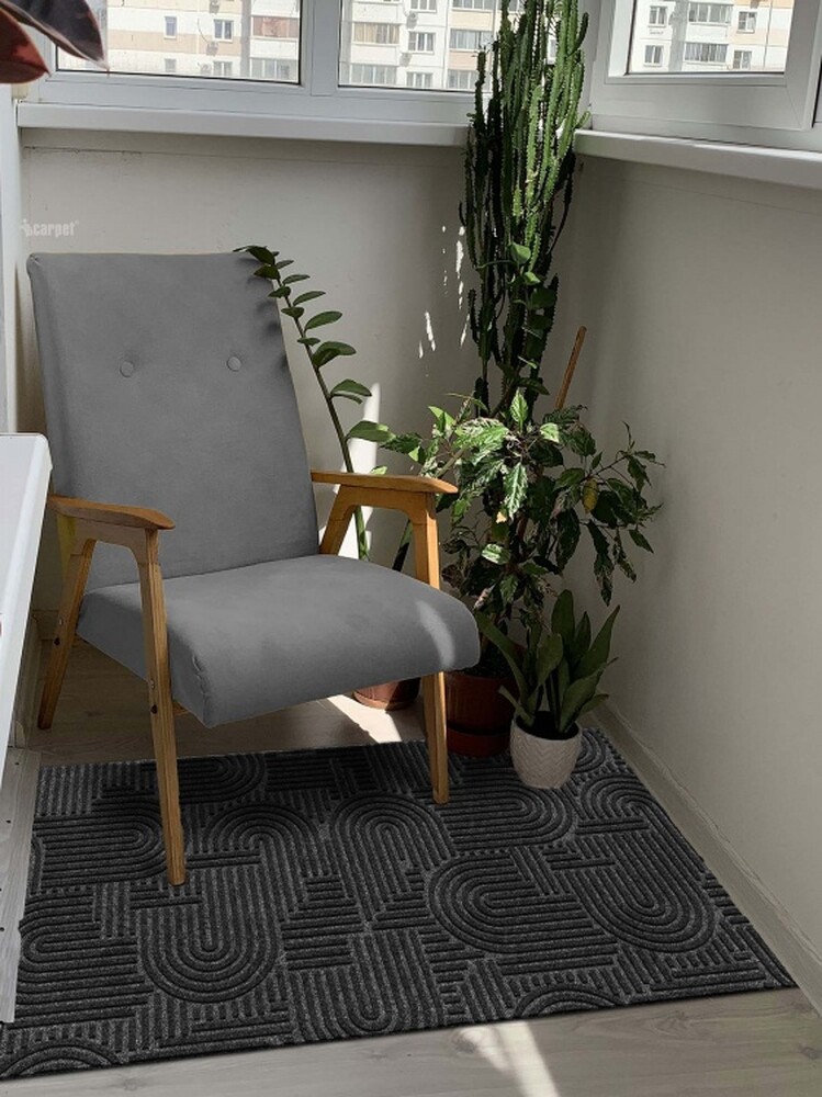 Коврик icarpet ЛАБИРИНТ с тиснением 67х120 чёрный гранит 03 S