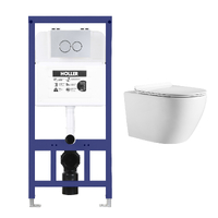    Инсталляция HOLLER MQ102 (комплект 3 в 1) + Унитаз подвесной безободковый HOLLER WALL,белый  + Клавиша смыва HOLLER GPR, хром