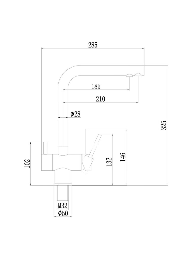 FS1362Q Смеситель Кухня FMARK под фильтр питьевой воды, Графит (вороненая сталь)