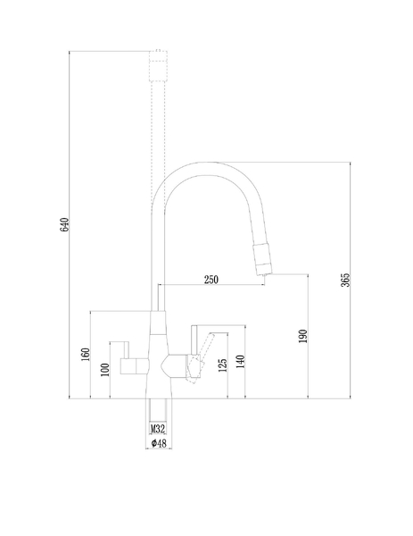 FS1062-A02 Смеситель Кухня FMARK под фильтр питьевой воды (гибкий излив Белый) шар.d=35 Хром, глянцевый
