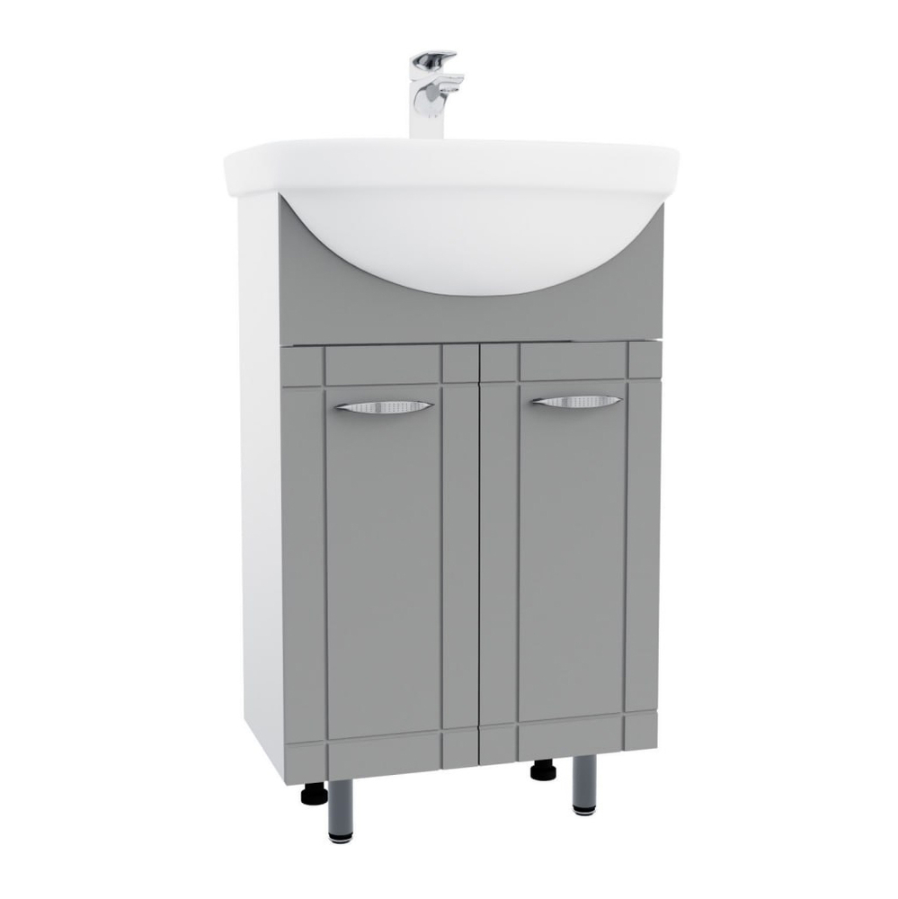 Подстолье SANTREK HOME "Мальта-52" (Серый МАТОВЫЙ)  2 двери под умывальник "Акватон-52" 478х800х285