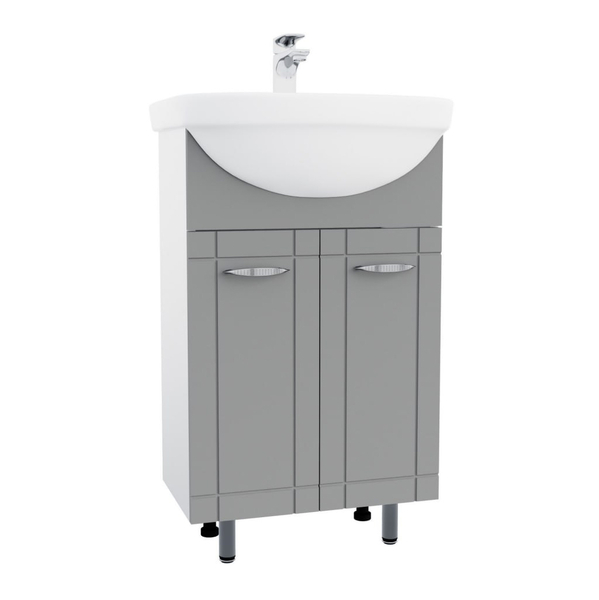 Подстолье SANTREK HOME "Мальта-52" (Серый МАТОВЫЙ)  2 двери под умывальник "Акватон-52" 478х800х285