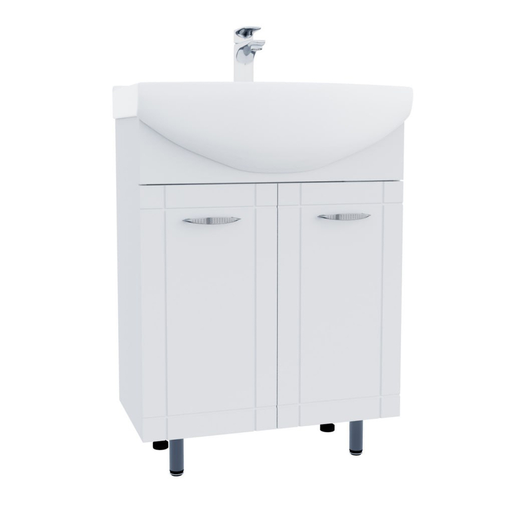 Подстолье SANTREK HOME "Мальта-61,5" (Белый) 2 двери под умывальник "Грация-61,5" 570х800х308