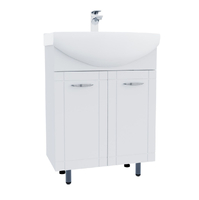 Подстолье SANTREK HOME "Мальта-61,5" (Белый МАТОВЫЙ) 2 двери под умывальник "Грация-61,5" 570х800х308