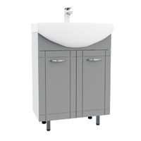 Подстолье SANTREK HOME "Мальта-61,5" (Серый МАТОВЫЙ) 2 двери под умывальник "Грация-61,5" 570х800х308