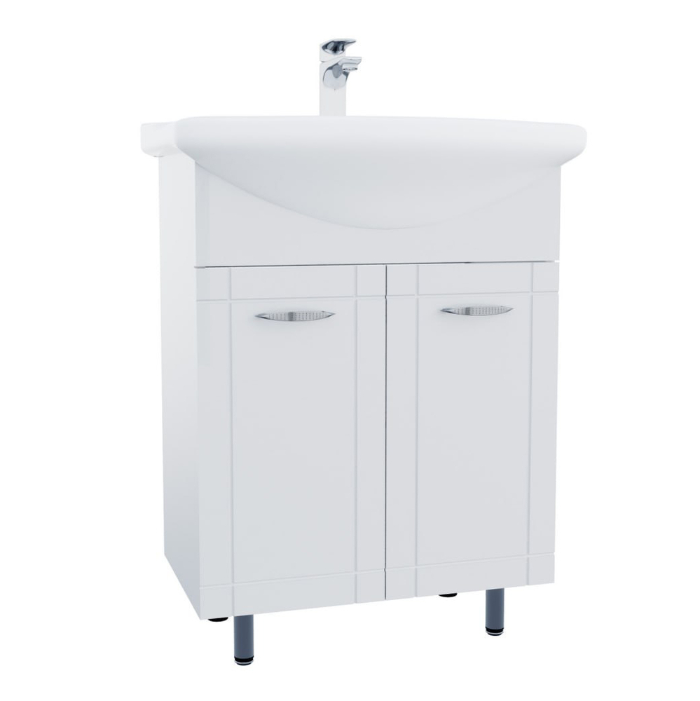 Подстолье SANTREK HOME "Мальта-64" (Белый) 2 двери под умывальник "Новая Грань-64" 576х800х345