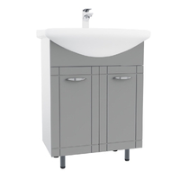 Подстолье SANTREK HOME "Мальта-64" (Серый МАТОВЫЙ) 2 двери под умывальник "Новая Грань-64" 576х800х345