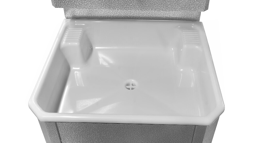 Умывальник "У.Дачный" без ЭВН (мойка Пластик 40*50,бак 17л) Серебро на белом (100)