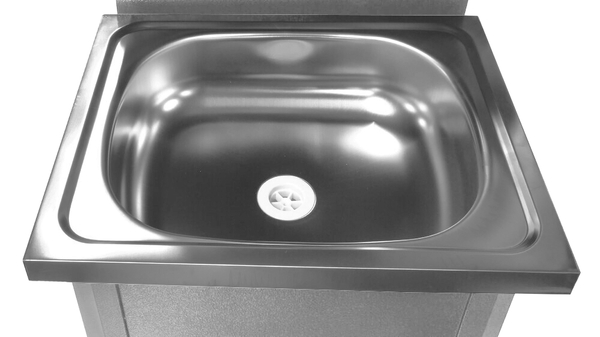 Умывальник "У.Дачный" с ЭВН (мойка Нержавейка 40*50, бак 17л) 1,25кВт Серебро на белом (148)