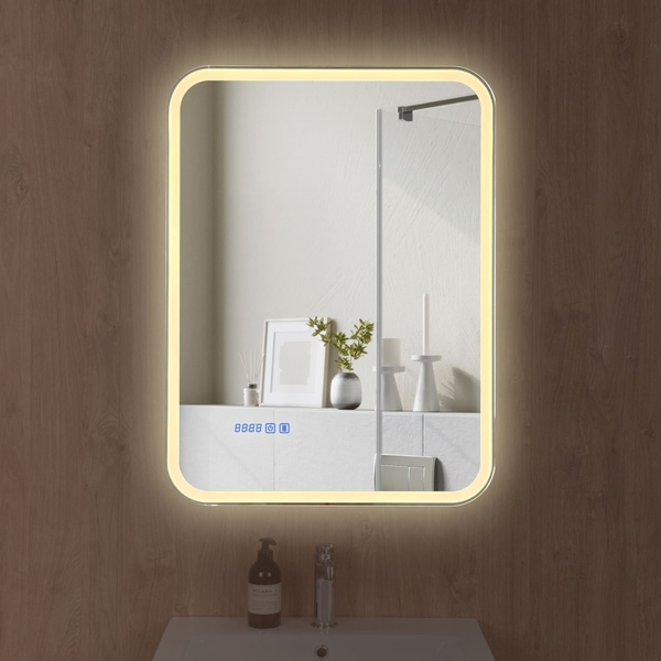 Шкаф зеркальный "Cosmetic Light 60" (смена цвета, антизапотеватель, часы)