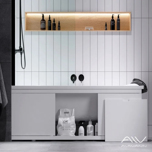Экран под ванну 1,8 м купе МДФ Rita AL белый Alavann