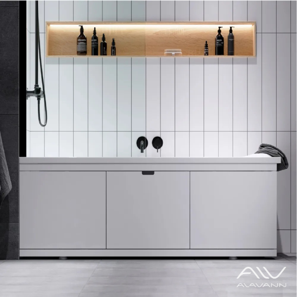 Экран под ванну 1,8 м купе МДФ Rita AL белый Alavann