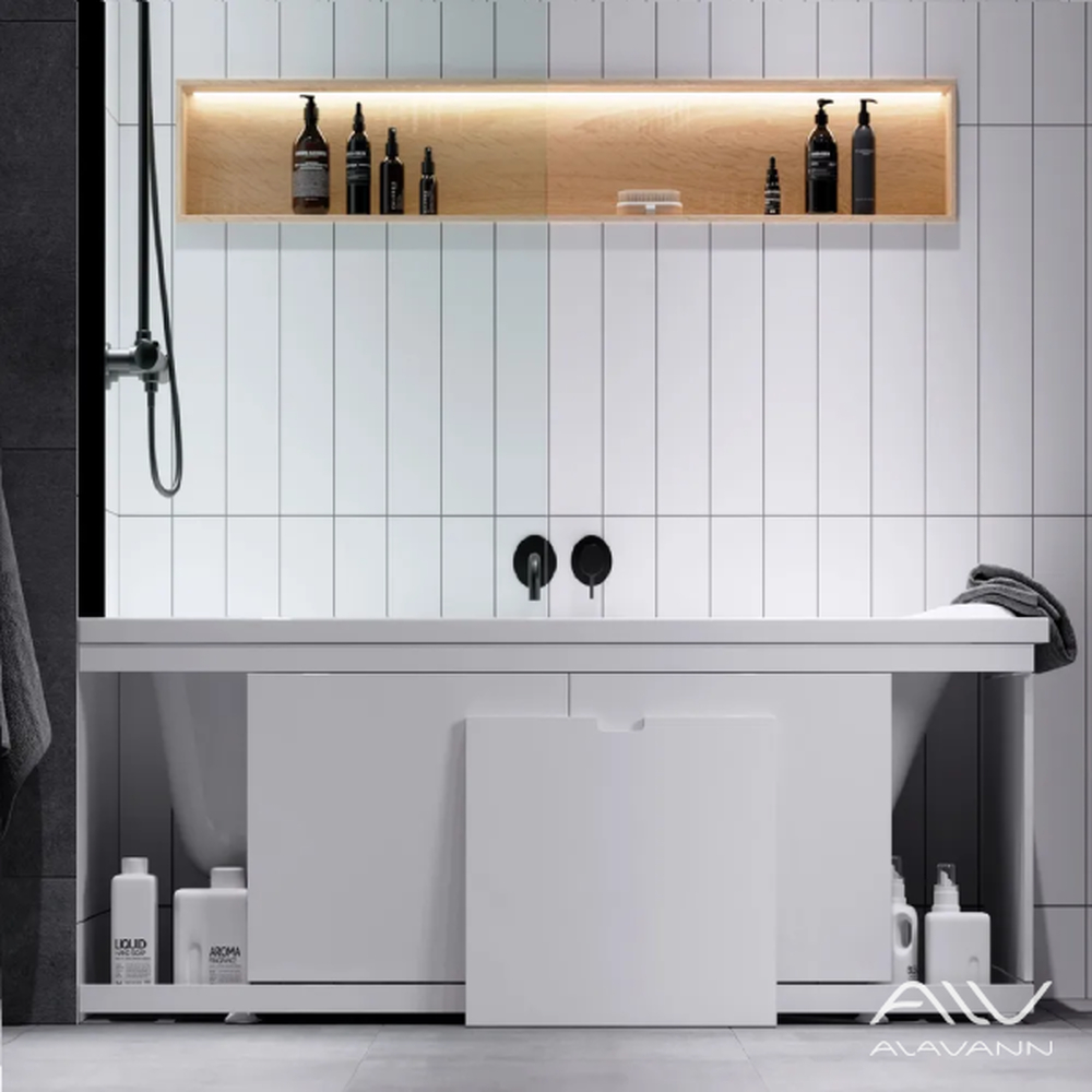 Экран под ванну 1,8 м купе МДФ Rita AL белый Alavann