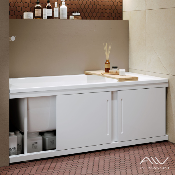 Экран под ванну 1,6 м купе МДФ Alt Белый Alavann