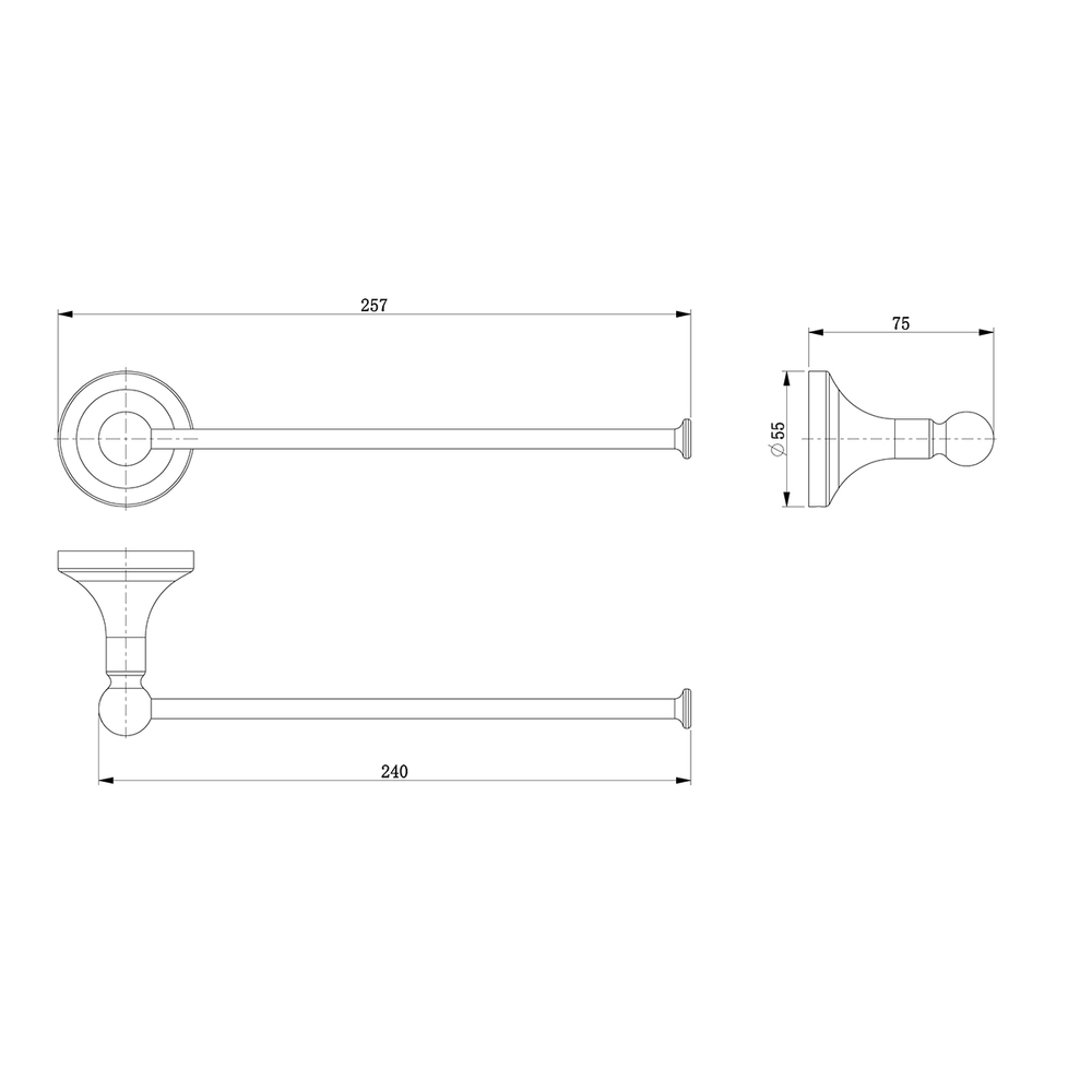 LMA-8613S1-C Pushkin Полотенцедержатель настенный, сталь, хром LEMARK