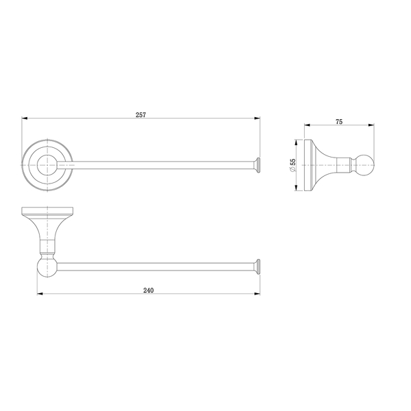 LMA-8613S1-C Pushkin Полотенцедержатель настенный, сталь, хром LEMARK