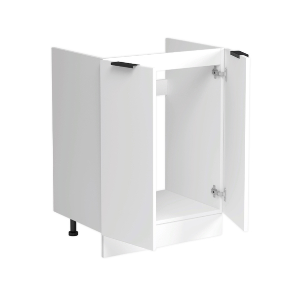 Тумба под мойку 60 (2 дверцы) цвет Белый снег софт фасад МДФ SANTREK HOME