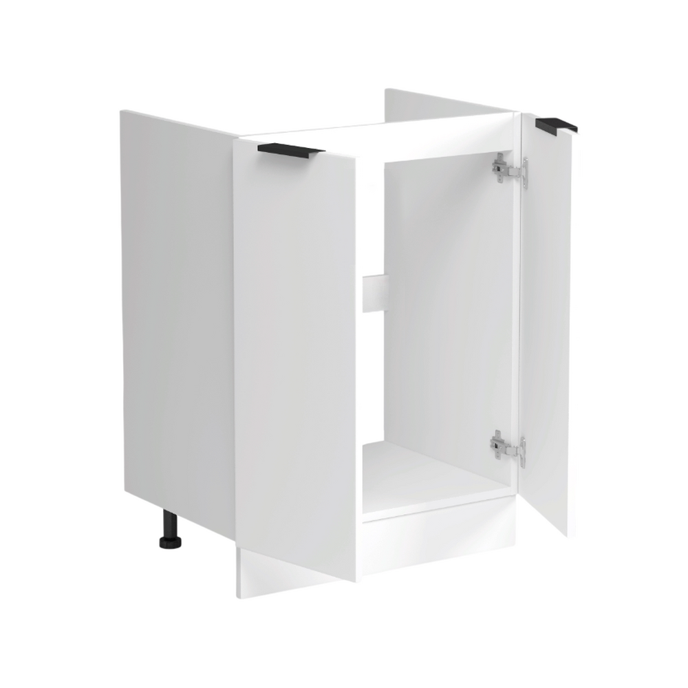 Тумба под мойку 60 (2 дверцы) цвет Белый снег софт фасад МДФ SANTREK HOME