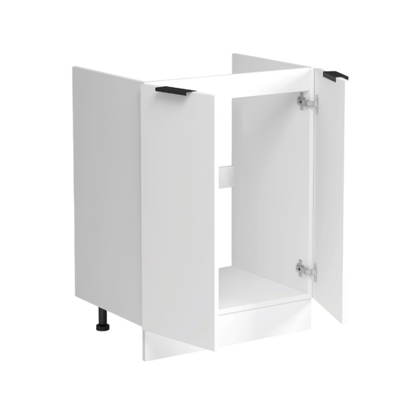 Тумба под мойку 60 (2 дверцы) цвет Белый снег софт фасад МДФ SANTREK HOME