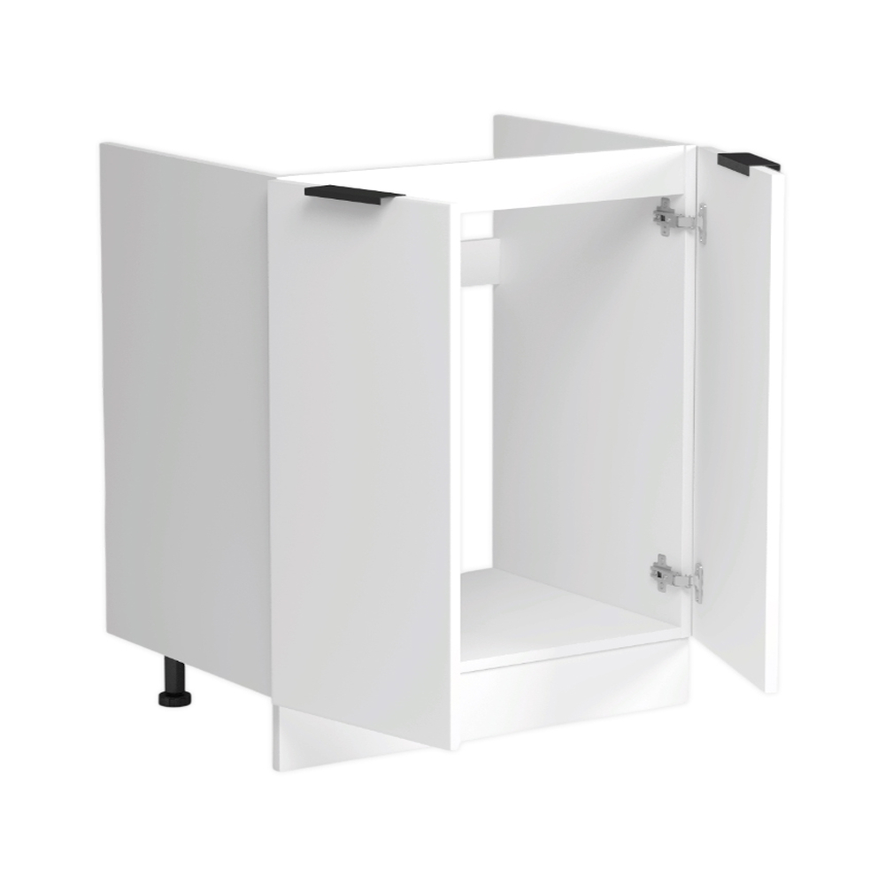 Тумба под мойку 80 (2 дверцы) цвет Белый снег софт фасад МДФ SANTREK HOME