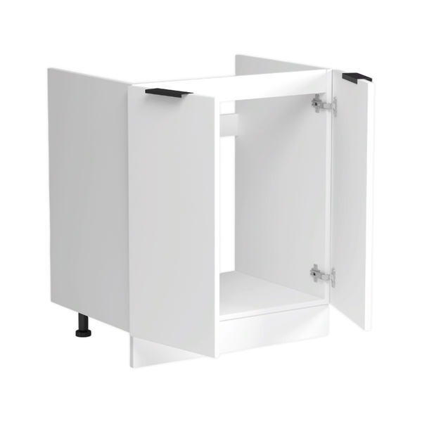 Тумба под мойку 80 (2 дверцы) цвет Белый снег софт фасад МДФ SANTREK HOME