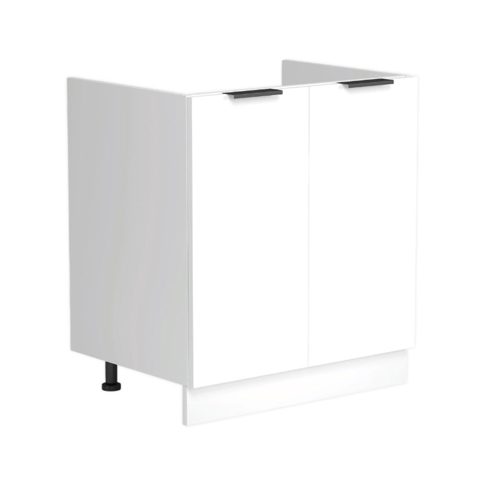 Тумба под мойку 80 (2 дверцы) цвет Белый снег софт фасад МДФ SANTREK HOME