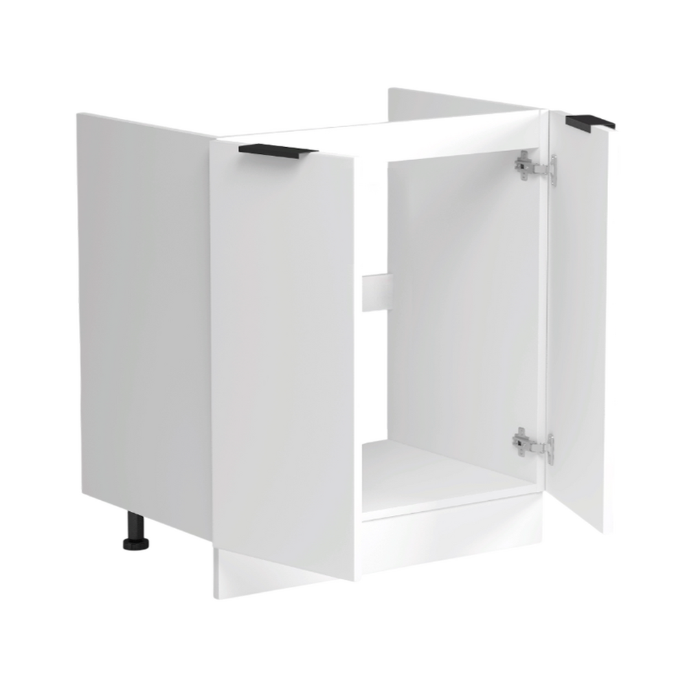 Тумба под мойку 80 (2 дверцы) цвет Белый снег софт фасад МДФ SANTREK HOME