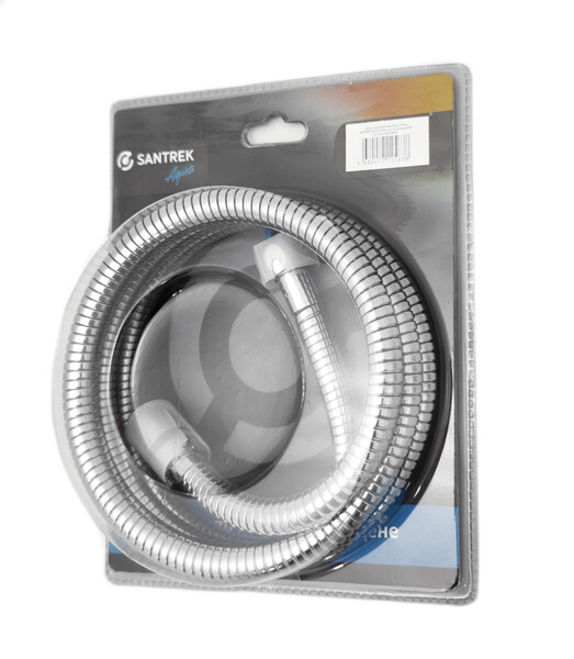 Шланг душевой имп/имп 1,5 м  SANTREK AQUA ЛЮКС (растягивающийся) блистер/коробка (8805)