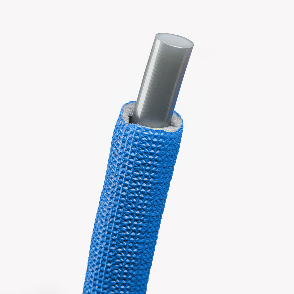 Труба из сшитого полиэтилена PEX-EVOH d16х2.2мм (для теплых полов) VALTEC в теплоизоляции 6мм (синяя) (VA1622.4.R06B.100) в БУХТЕ 100м