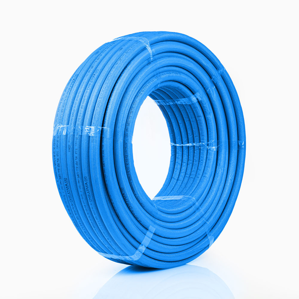 Труба из сшитого полиэтилена PEX-EVOH d16х2.2мм (для теплых полов) VALTEC в теплоизоляции 6мм (синяя) (VA1622.4.R06B.100) в БУХТЕ 100м