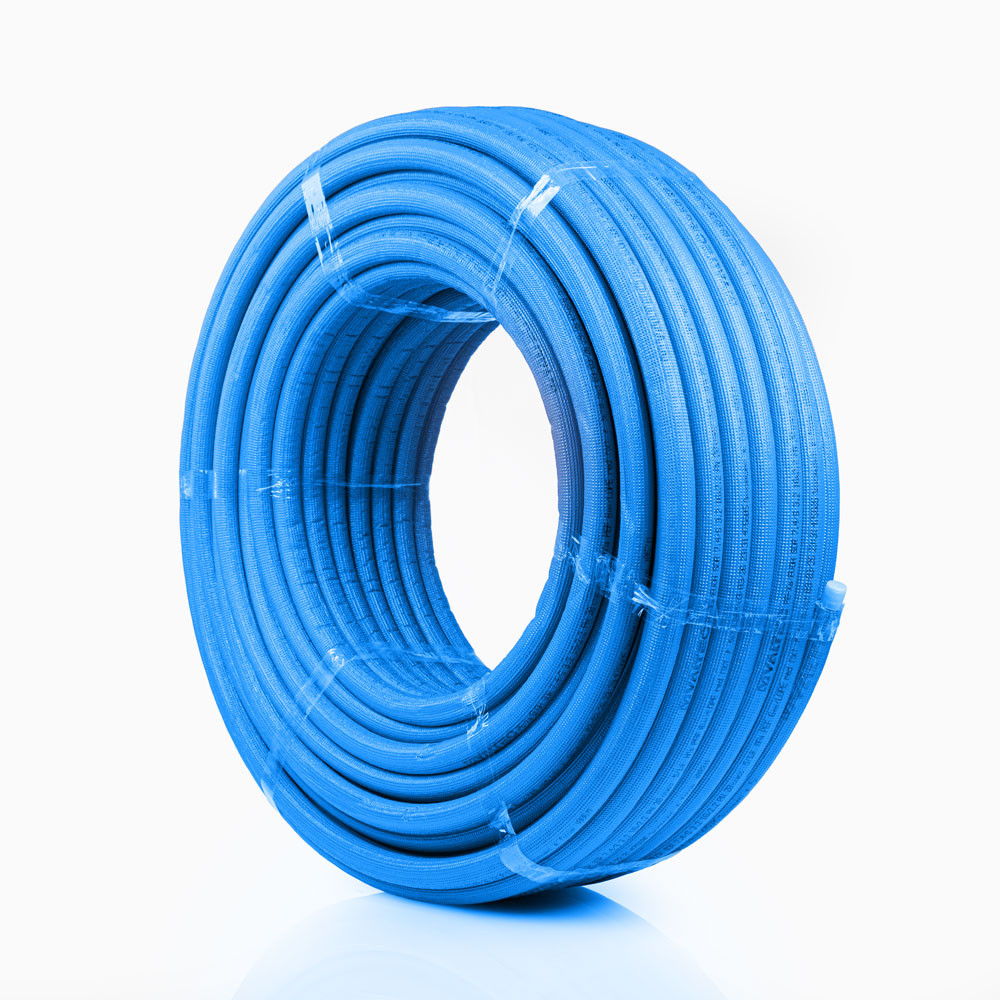 Труба из сшитого полиэтилена PEX-EVOH d16х2.2мм (для теплых полов) VALTEC в теплоизоляции 6мм (синяя) (VA1622.4.R06B.100) в БУХТЕ 100м