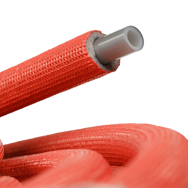 Труба из сшитого полиэтилена PEX-EVOH d16х2.2мм (для теплых полов) VALTEC в теплоизоляции 6мм (КРАСНАЯ) (VA1622.4.R06R.100) в БУХТЕ 100м