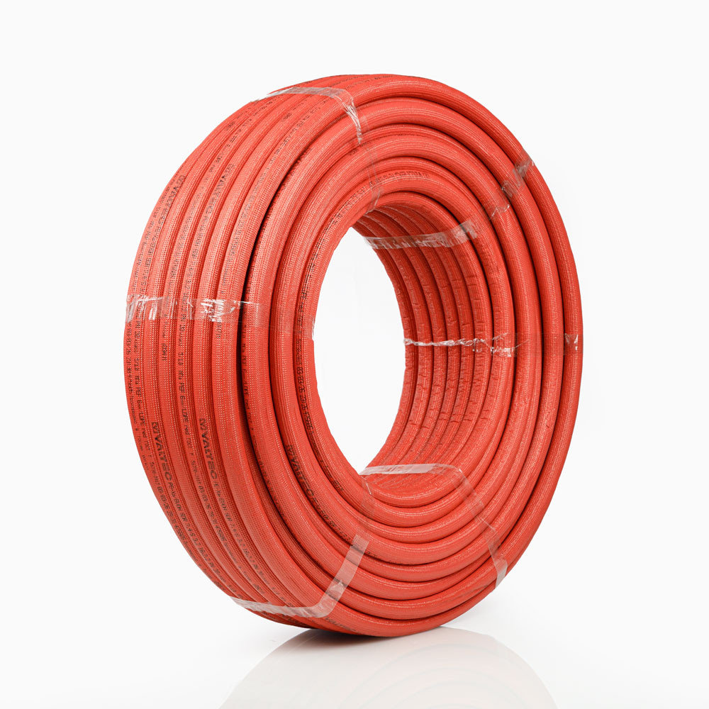 Труба из сшитого полиэтилена PEX-EVOH d16х2.2мм (для теплых полов) VALTEC в теплоизоляции 6мм (КРАСНАЯ) (VA1622.4.R06R.100) в БУХТЕ 100м