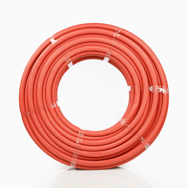 Труба из сшитого полиэтилена PEX-EVOH d16х2.2мм (для теплых полов) VALTEC в теплоизоляции 6мм (КРАСНАЯ) (VA1622.4.R06R.100) в БУХТЕ 100м