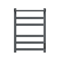 Полотенцесушитель электрический HOLLER Наоми NM11164GF 600x400 с крючками и полкой, графит метал.
