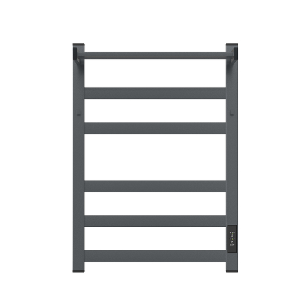 Полотенцесушитель электрический HOLLER Наоми NM11164GF 600x400 с крючками и полкой, графит метал.