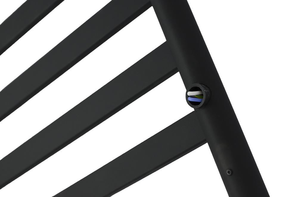Полотенцесушитель электрический HOLLER Вельвет VL10164BM 600x400 с крючками, черный матовый