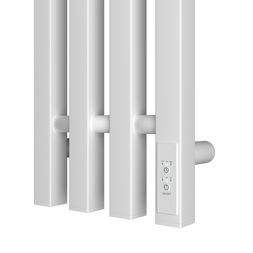 Полотенцесушитель электрический HOLLER Аурика AR10113WM 1100x180 с крючками, белый матовый