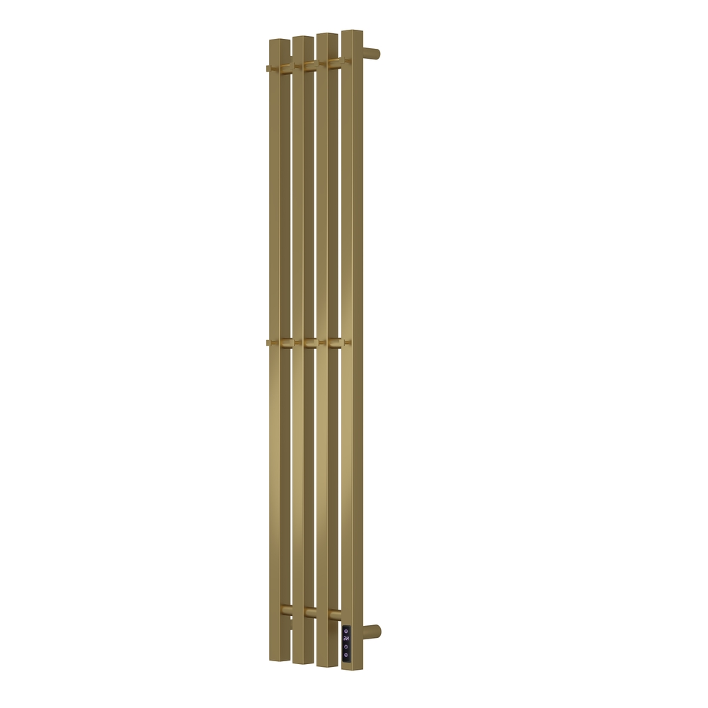 Полотенцесушитель электрический HOLLER Аурика AR10113GL 1100x180 с крючками, золотой матовый