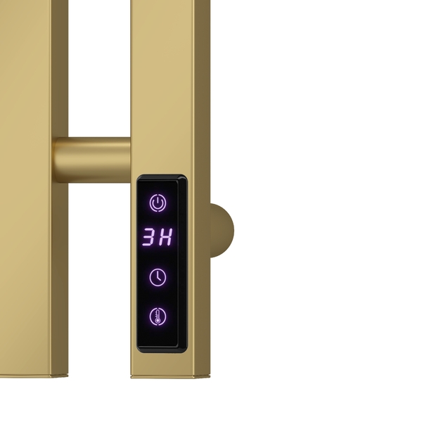 Полотенцесушитель электрический HOLLER Аурика AR10113GL 1100x180 с крючками, золотой матовый