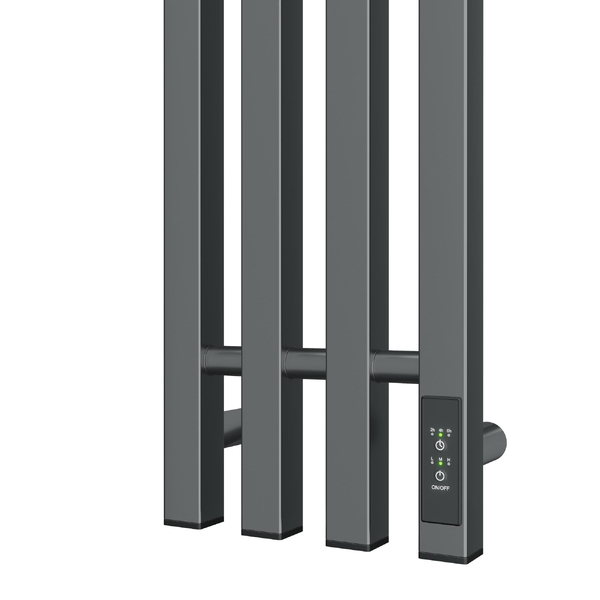 Полотенцесушитель электрический HOLLER Аурика AR10113GF 1100x180 с крючками, графит металлик