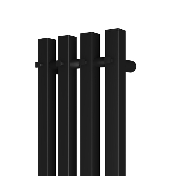 Полотенцесушитель электрический HOLLER Аурика AR10113BM 1100x180 с крючками, черный матовый