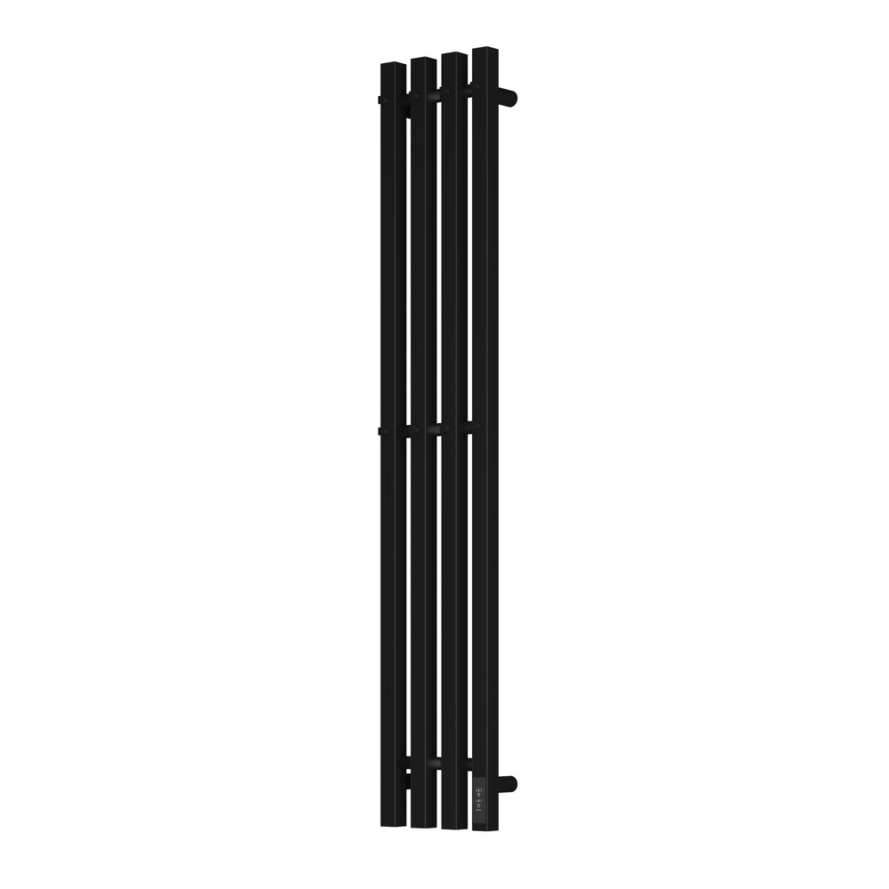 Полотенцесушитель электрический HOLLER Аурика AR10113BM 1100x180 с крючками, черный матовый