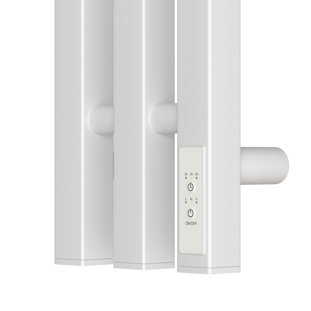 Полотенцесушитель электрический HOLLER Аурика AR10112WM 1100x120 с крючками, белый матовый