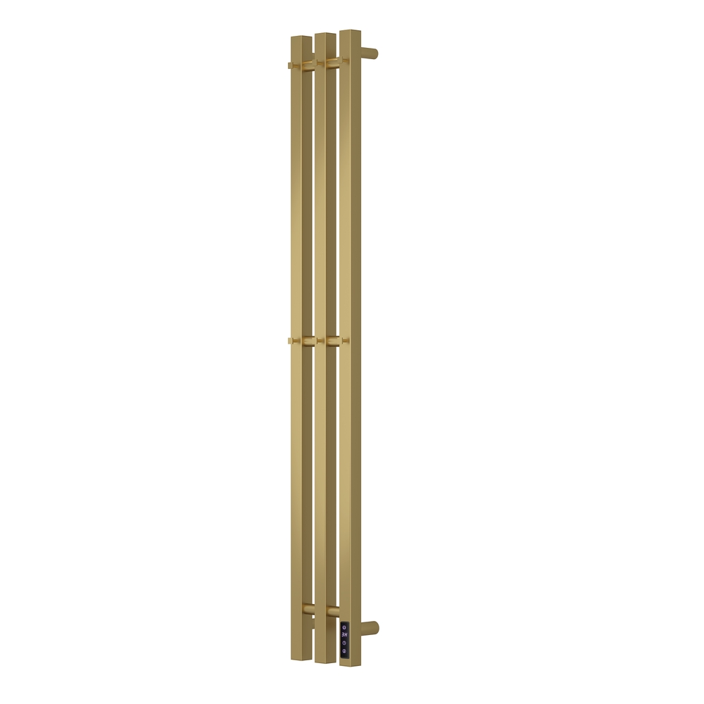 Полотенцесушитель электрический HOLLER Аурика AR10112GL 1100x120 с крючками, золотой матовый