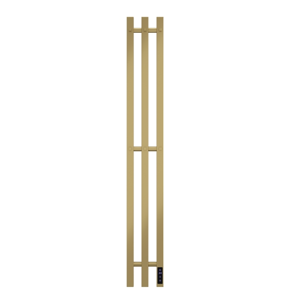 Полотенцесушитель электрический HOLLER Аурика AR10112GL 1100x120 с крючками, золотой матовый